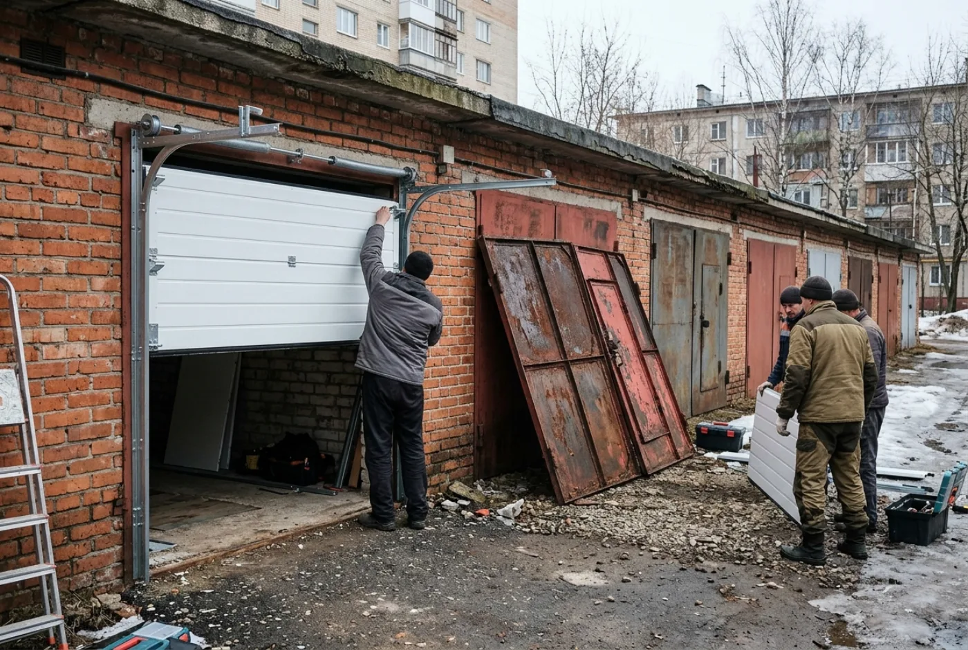 Замена гаражных ворот в Гурзуфе